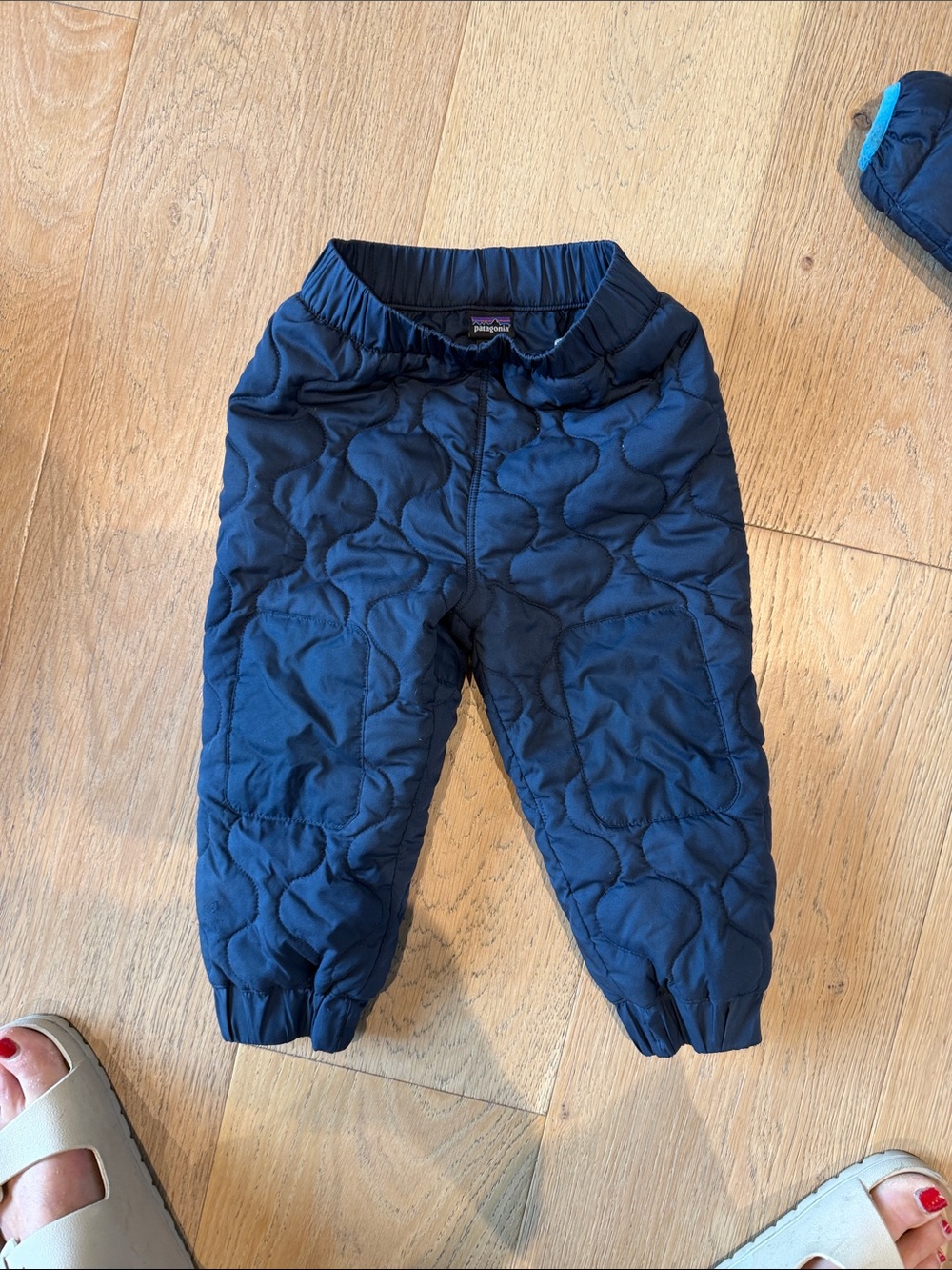 Navy Quilted Kids Pants - Warm Insulated Bottoms